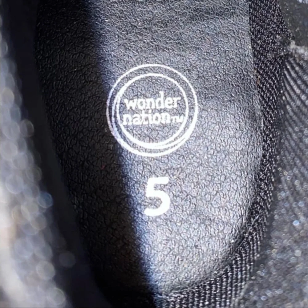 Wonder nation Black Glitter‎ Moto Boot Toddler Size 5